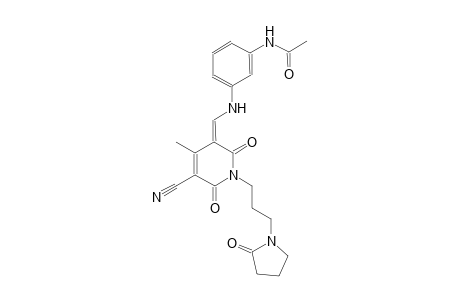 acetamide, N-[3-[[(Z)-(5-cyano-1,6-dihydro-4-methyl-2,6-dioxo-1-[3-(2-oxo-1-pyrrolidinyl)propyl]-3(2H)-pyridinylidene)methyl]amino]phenyl]-