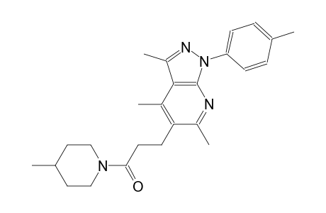 1H-pyrazolo[3,4-b]pyridine, 3,4,6-trimethyl-1-(4-methylphenyl)-5-[3-(4-methyl-1-piperidinyl)-3-oxopropyl]-