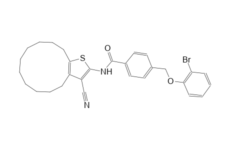 4-[(2-bromophenoxy)methyl]-N-(3-cyano-4,5,6,7,8,9,10,11,12,13-decahydrocyclododeca[b]thien-2-yl)benzamide