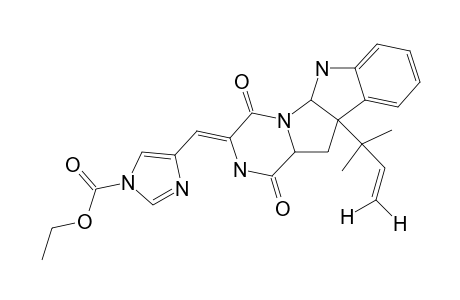 3-[1-(ETHOXYCARBONYL)-IMIDAZOL-4-YLMETHYLENE]-10B-(1,1-DIMETHYL-2-PROPENYL)-5A,10B,11,11A-TETRAHYDRO-2H-PYRAZINO-[1'.2':1.5]-PYRROLO-[2.3-B]-INDOLE-1,4-(3-H,6