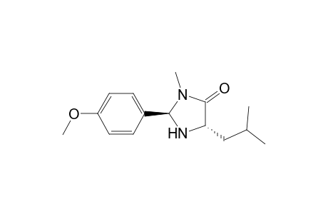 4-Imidazolidinone, 2-(4-methoxyphenyl)-3-methyl-5-(2-methylpropyl)-, (2R-trans)-