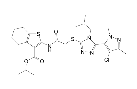 isopropyl 2-[({[5-(4-chloro-1,3-dimethyl-1H-pyrazol-5-yl)-4-isobutyl-4H-1,2,4-triazol-3-yl]sulfanyl}acetyl)amino]-4,5,6,7-tetrahydro-1-benzothiophene-3-carboxylate