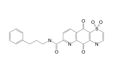 N-(3-PHENYLPROPYL)-5,10-DIOXO-5,10-DIHYDRO-4H-[1,4]-THIAZINO-[2,3-G]-QUINOLINE-7-CARBOXAMIDE-1,1-DIOXIDE