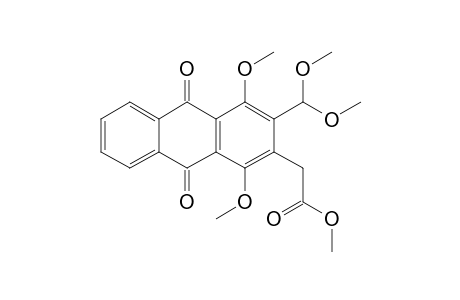 Methyl 3-(dimethoxymethyl)-1,4-dimethoxy-9,10-dioxo-9,10-dihydroanthracene-2-acetate