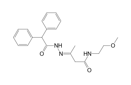 (3E)-3-(2,2-diphenylethanoylhydrazinylidene)-N-(2-methoxyethyl)butanamide