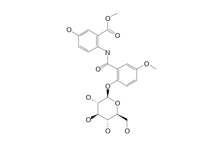 N-(2'-BETA-GLUCOPYRANOSYL-5'-METHOXYSALICYL)-5-HYDROXYANTHRANILIC-ACID-METHYLESTER