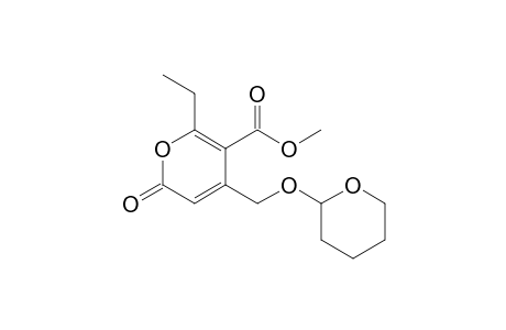 2-Ethyl-4-(2-oxanyloxymethyl)-6-oxo-3-pyrancarboxylic acid methyl ester