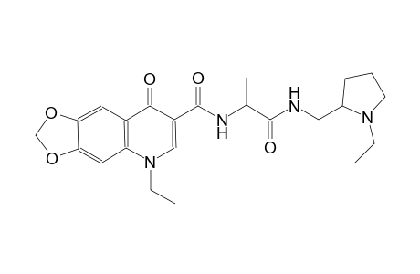 [1,3]dioxolo[4,5-g]quinoline-7-carboxamide, 5-ethyl-N-[(1S)-2-[[(1-ethyl-2-pyrrolidinyl)methyl]amino]-1-methyl-2-oxoethyl]-5,8-dihydro-8-oxo-