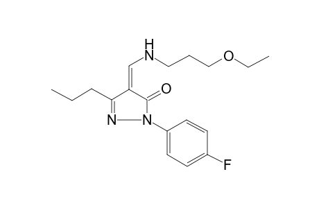 (4Z)-4-[(3-ethoxypropylamino)methylene]-2-(4-fluorophenyl)-5-propyl-2-pyrazolin-3-one