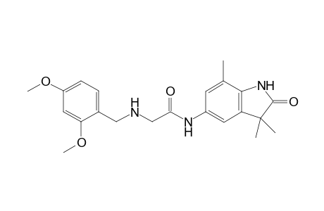 2-[(2,4-dimethoxybenzyl)amino]-N-(2-keto-3,3,7-trimethyl-indolin-5-yl)acetamide