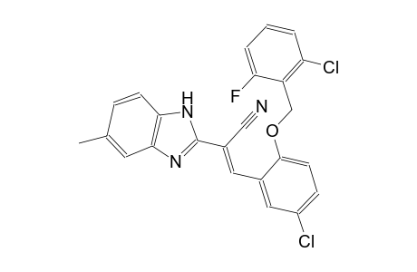 (2E)-3-{5-chloro-2-[(2-chloro-6-fluorobenzyl)oxy]phenyl}-2-(5-methyl-1H-benzimidazol-2-yl)-2-propenenitrile
