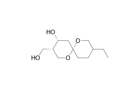 (3S(*),4S(*),6R(*),9R(*))-9-Ethyl-3-hydroxymethyl-1,7-dioxaspiro-[5.5]undecan-4-ol