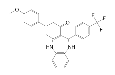 3-(4-Methoxyphenyl)-11-[4-(trifluoromethyl)phenyl]-2,3,4,5,10,11-hexahydro-1H-dibenzo[b,e][1,4]diazepin-1-one