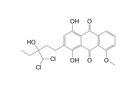 2-[3-(dichloromethyl)-3-hydroxy-pentyl]-1,4-dihydroxy-8-methoxy-9,10-anthraquinone