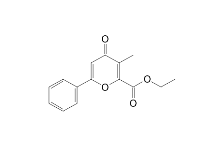 3-methyl-4-oxo-6-phenyl-4H-pyran-2-carboxylic acid, ethyl ester