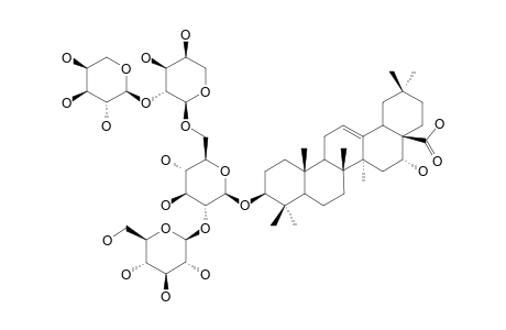 PITHEDULOSIDE-K;3-O-ALPHA-L-ARBINOPYRANOSYL-(1->2)-ALPHA-L-ARABINOPYRANOSYL-(1->6)-[BETA-D-GLUCOPYRANOSYL-(1->2)]-BETA-D-GLUCOPYRANOSIDE