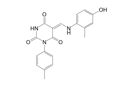 (5Z)-5-[(4-hydroxy-2-methyl-anilino)methylene]-1-(p-tolyl)barbituric acid
