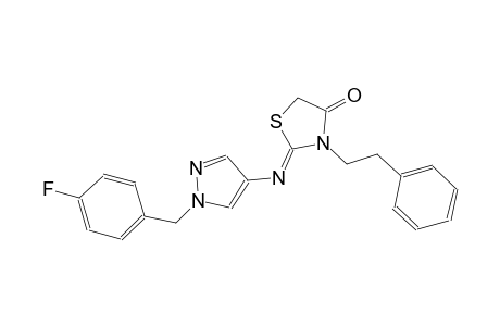 (2Z)-2-{[1-(4-fluorobenzyl)-1H-pyrazol-4-yl]imino}-3-(2-phenylethyl)-1,3-thiazolidin-4-one