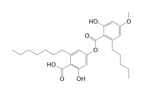 Benzoic acid, 2-heptyl-6-hydroxy-4-[(2-hydroxy-4-methoxy-6-pentylbenzoyl)oxy]-