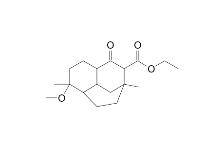 Ethyl 1,7-dimethyl-7-methoxy-3-oxotricyclo[6.2.2.0(4,9)]dodecan-2-carboxylate