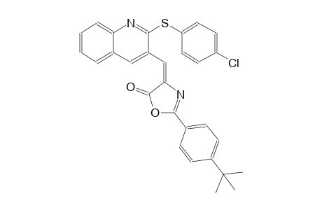 5(4H)-oxazolone, 4-[[2-[(4-chlorophenyl)thio]-3-quinolinyl]methylene]-2-[4-(1,1-dimethylethyl)phenyl]-, (4E)-