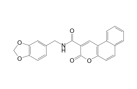 3H-Benzo[f]chromene-2-carboxylic acid, 3-oxo-, (benzo[1,3]dioxol-5-ylmethyl)amide