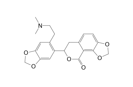 9H-1,3-Dioxolo[4,5-h][2]benzopyran-9-one, 7-[6-[2-(dimethylamino)ethyl]-1,3-benzodioxol-5-yl]-6,7-dihydro-, (.+-.)-