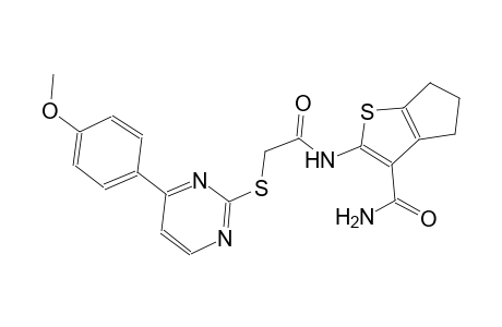 2-[({[4-(4-methoxyphenyl)-2-pyrimidinyl]sulfanyl}acetyl)amino]-5,6-dihydro-4H-cyclopenta[b]thiophene-3-carboxamide