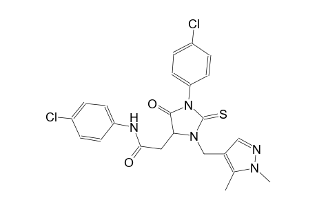 N-(4-chlorophenyl)-2-{1-(4-chlorophenyl)-3-[(1,5-dimethyl-1H-pyrazol-4-yl)methyl]-5-oxo-2-thioxo-4-imidazolidinyl}acetamide