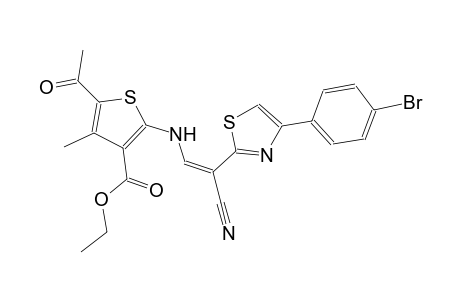 ethyl 5-acetyl-2-({(Z)-2-[4-(4-bromophenyl)-1,3-thiazol-2-yl]-2-cyanoethenyl}amino)-4-methyl-3-thiophenecarboxylate