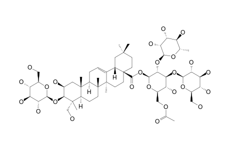 PERENNISOSIDE_III;3-O-BETA-D-GLUCOPYRANOSIDE_OF_BAYOGENIN_28-O-ALPHA-L-RHAMNOPYRANOSYL-(1->2)-[BETA-D-GLUCOPYRANOSYL-(1->3)]-6-O-ACETYL-BETA-D-GLU