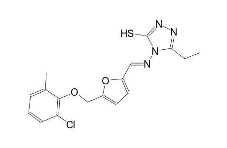 4-[((E)-{5-[(2-chloro-6-methylphenoxy)methyl]-2-furyl}methylidene)amino]-5-ethyl-4H-1,2,4-triazole-3-thiol