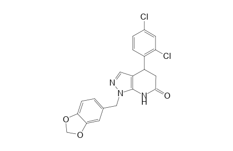 1-(2H-1,3-benzodioxol-5-ylmethyl)-4-(2,4-dichlorophenyl)-1H,4H,5H,6H,7H-pyrazolo[3,4-b]pyridin-6-one
