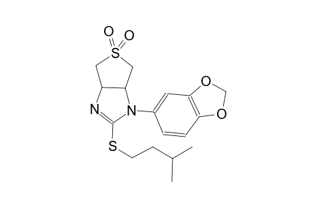 1-(1,3-benzodioxol-5-yl)-2-(isopentylsulfanyl)-3a,4,6,6a-tetrahydro-1H-thieno[3,4-d]imidazole 5,5-dioxide