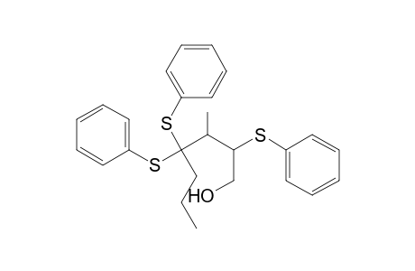 (2RS,3RS)-3-Methyl-2,4,4-tris(phenylthio)heptan-1-ol