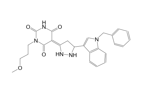(5Z)-5-[5-(1-benzyl-1H-indol-3-yl)-3-pyrazolidinylidene]-1-(3-methoxypropyl)-2,4,6(1H,3H,5H)-pyrimidinetrione