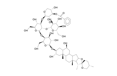 25R-5alpha-SPIROSTAN-2alpha,3beta,6beta-TRIOL 3-O-beta-D-GLUCOPYRANOSYL-(1-2)-O-(3-O-BENZOYL-beta-D-XYLOPYRANOSYL-(1-3))-O-beta-D-GLUCOPYRANOSYL-(1-4)-beta-D-GALACTOPYRANOSIDE