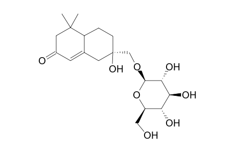 (R)-7-Hydroxy-4,4-dimethyl-7-((2R,3R,4S,5S,6R)-3,4,5-trihydroxy-6-hydroxymethyl-tetrahydro-pyran-2-yloxymethyl)-4,4a,5,6,7,8-hexahydro-3H-naphthalen-2-oneI