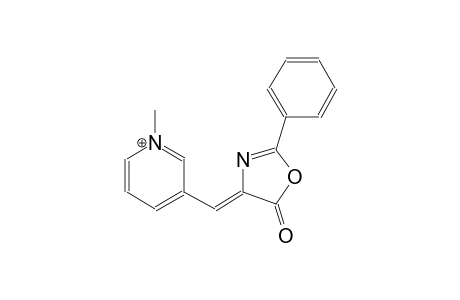 1-methyl-3-[(Z)-(5-oxo-2-phenyl-1,3-oxazol-4(5H)-ylidene)methyl]pyridinium