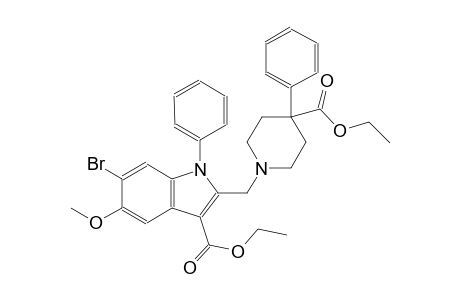 6-Bromo-2-[(4-carbethoxy-4-phenyl-piperidino)methyl]-5-methoxy-1-phenyl-indole-3-carboxylic acid ethyl ester
