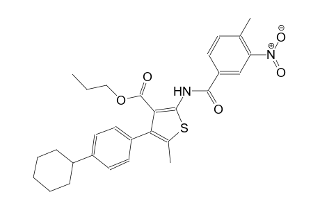 propyl 4-(4-cyclohexylphenyl)-5-methyl-2-[(4-methyl-3-nitrobenzoyl)amino]-3-thiophenecarboxylate