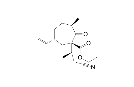 Ethyl (1RS,3RS,6RS)-1-((R)-1-cyanopropan-2-yl)-3-methyl-2-oxo-6-(prop-1-en-2-yl)cycloheptane-1-carboxylate