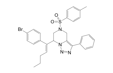 (E)-7-(1-(4-bromophenyl)pent-1-en-1-yl)-3-phenyl-5-tosyl-4,5,6,7-tetrahydro[1,2,3]triazolo[1,5-a]pyrazine