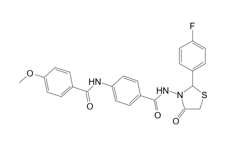 2 -(4-Fluorophenyl)-3 -{[4 -(4 -methoxybenzoylamino)benzoyl]amino} -4 -thiazolidinone