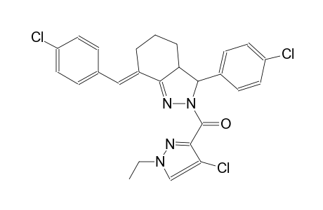 (7E)-7-(4-chlorobenzylidene)-2-[(4-chloro-1-ethyl-1H-pyrazol-3-yl)carbonyl]-3-(4-chlorophenyl)-3,3a,4,5,6,7-hexahydro-2H-indazole