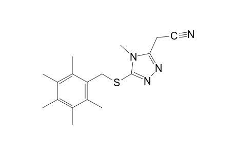 4-methyl-5-[(2,3,4,5,6-pentamethylbenzyl)thio]-4H-1,2,4-triazole-3-acetonitrile
