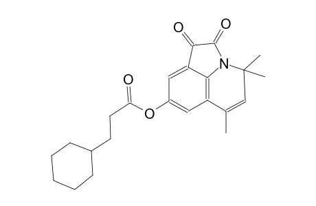 4,4,6-trimethyl-1,2-dioxo-1,2-dihydro-4H-pyrrolo[3,2,1-ij]quinolin-8-yl 3-cyclohexylpropanoate