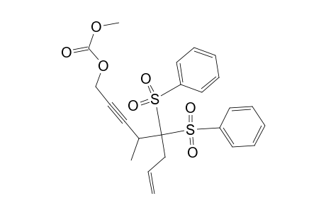 4,4-bis[Phenylsulfonyl]-8-(methoxycarbonyloxy)-5-methyloct-1-en-6-yne