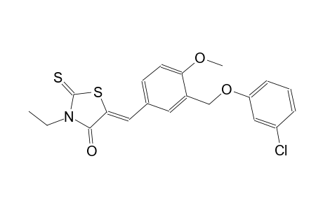 (5Z)-5-{3-[(3-chlorophenoxy)methyl]-4-methoxybenzylidene}-3-ethyl-2-thioxo-1,3-thiazolidin-4-one