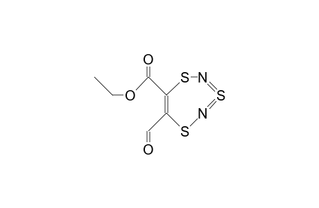 1,3,5,2,4-Trithia(3-SIV)diazepine-6-carboxylic acid, 7-formyl-, ethyl ester